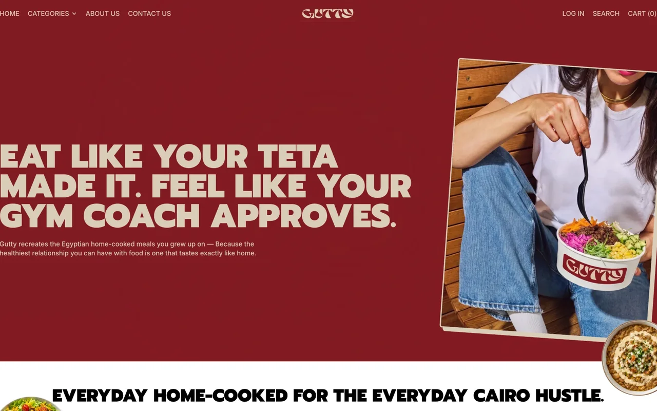 Gutty Food Shopify storefront