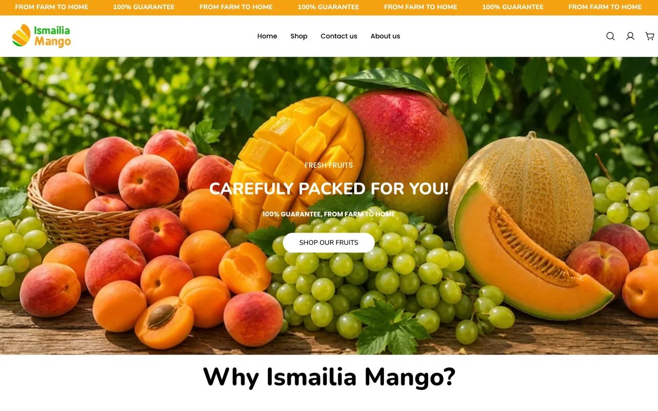 Ismailia Mango Shopify storefront