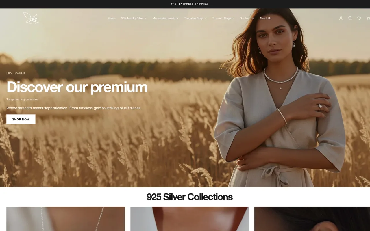 Lily Jewels Shopify storefront
