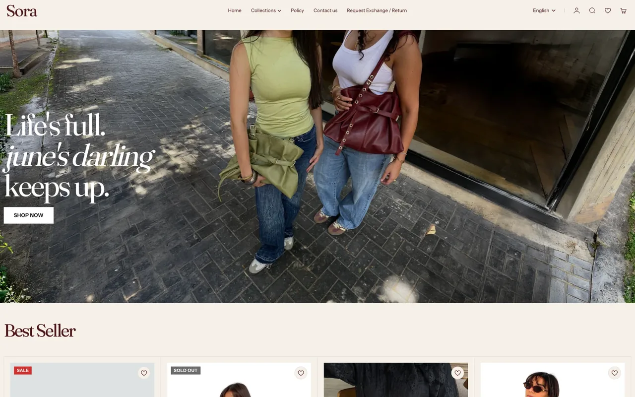 Sora Shopify storefront