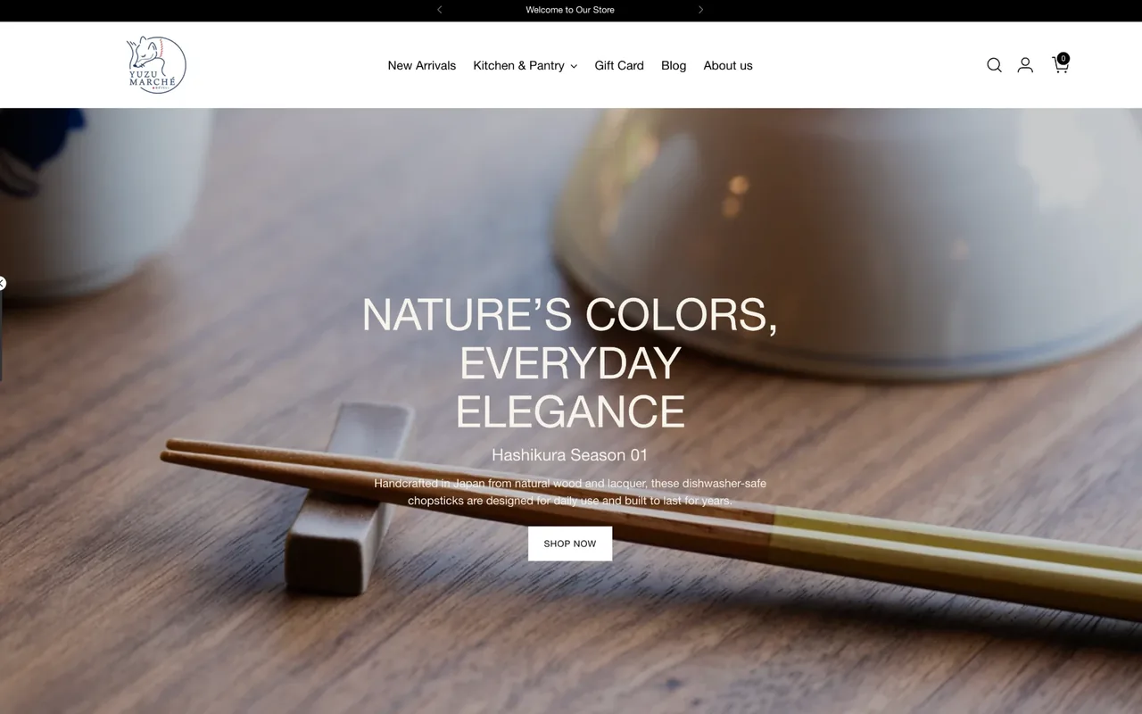 Yuzu Marché Shopify storefront